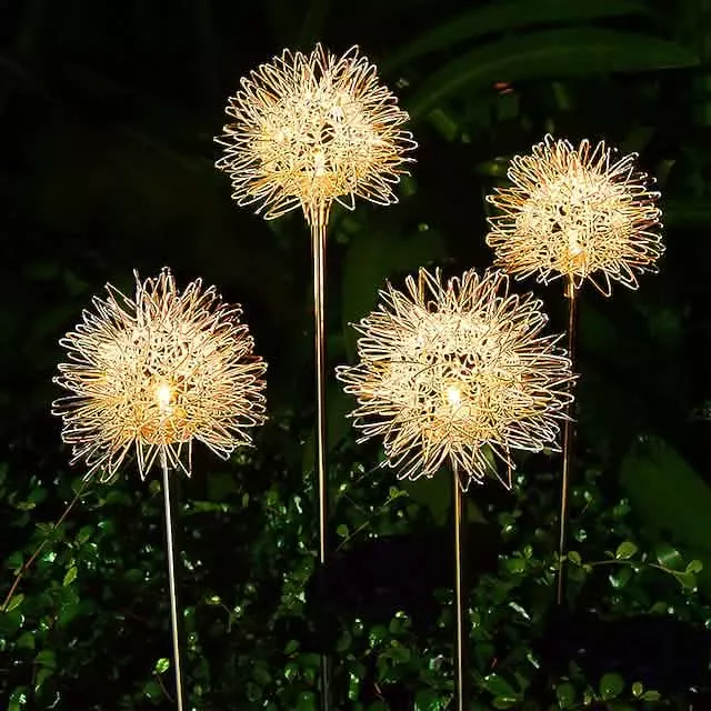 2-Pack: Outdoor Solar Dandelion Lawn Lights