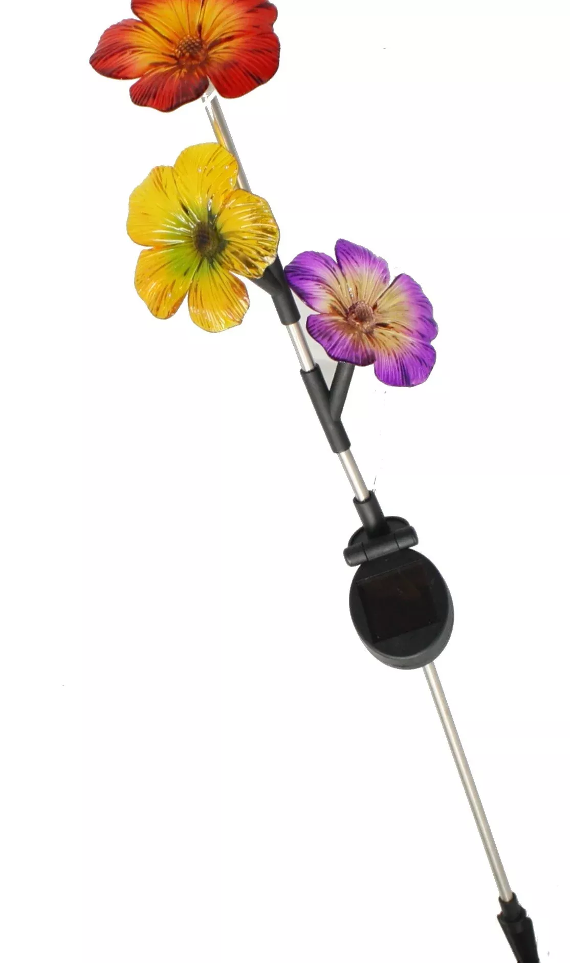 28-Inch Tall Solar Lighted Flower Yard Stake