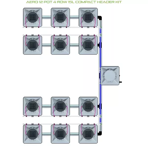 Alien Hydroponics AERO System - 12 Pot 4 Row