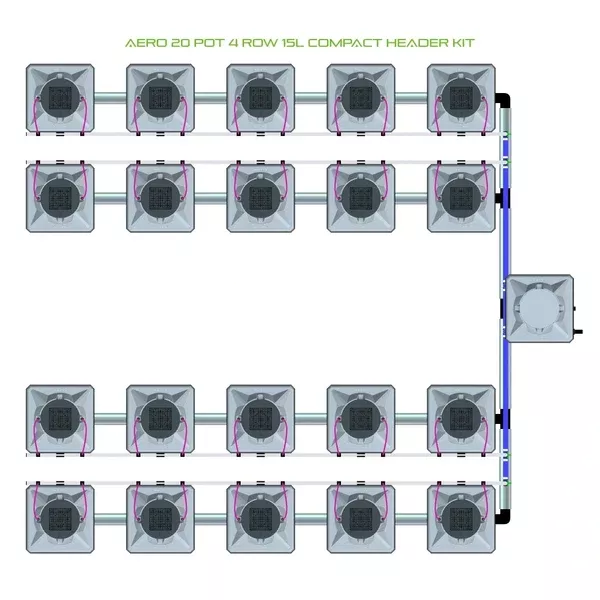 Alien Hydroponics AERO System - 20 Pot 4 Row