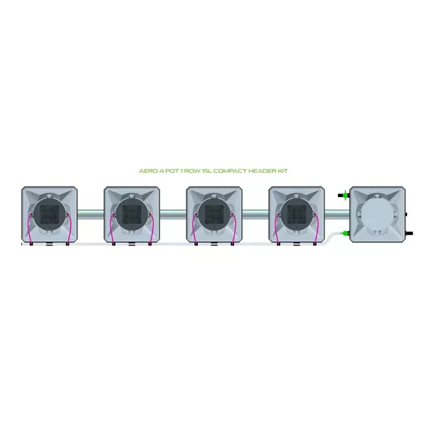 Alien Hydroponics AERO System - 4 Pot 1 Row