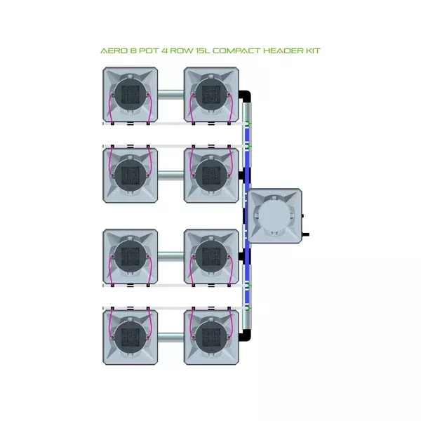 Alien Hydroponics AERO System - 8 Pot 4 Row