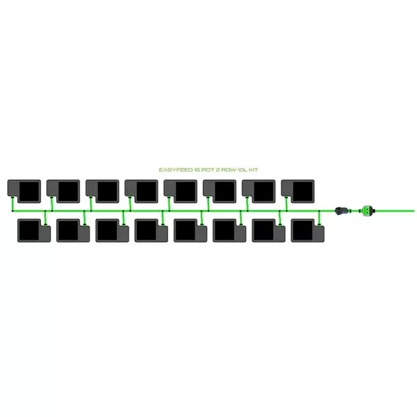 Alien Hydroponics EasyFeed System - 16 Pot 2 Row Kit