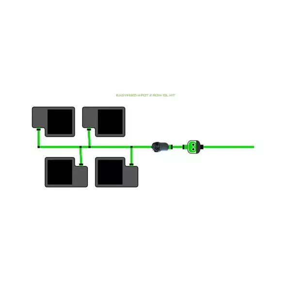 Alien Hydroponics EasyFeed System - 4 Pot 2 Row Kit