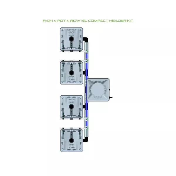 Alien Hydroponics RAIN System - 4 Pot 4 Row Kit