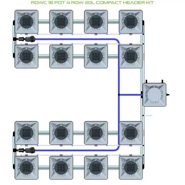 Alien Hydroponics RDWC - 16 Pot 4 Row
