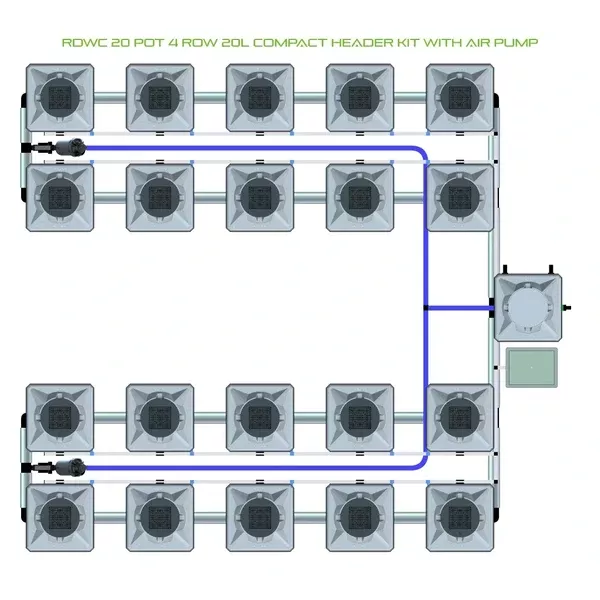 Alien Hydroponics RDWC - 20 Pot 4 Row