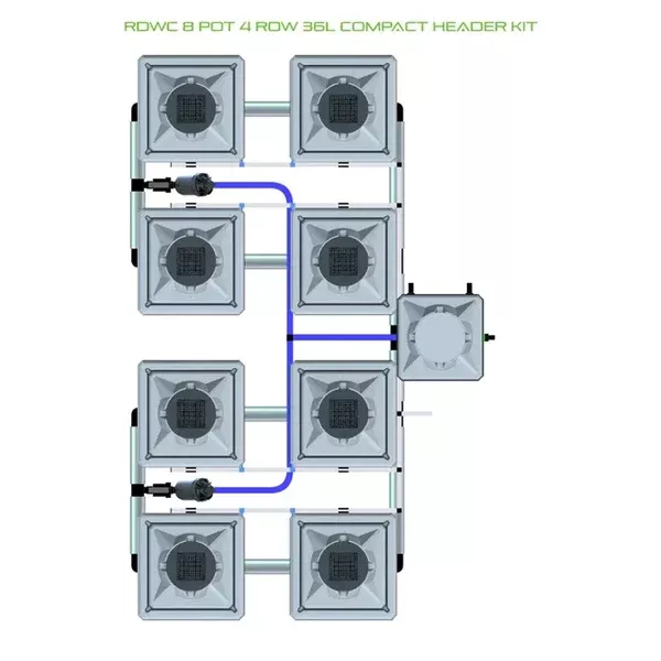 Alien Hydroponics RDWC - 8 Pot 4 Row