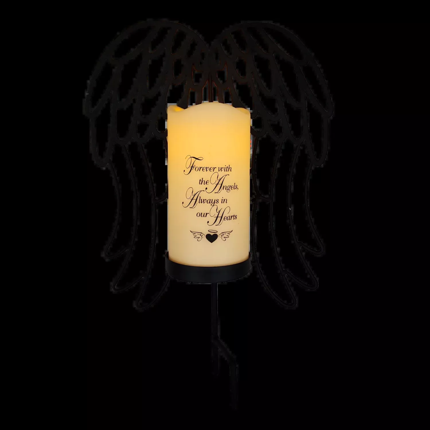Angel Wings Memorial Yard Stake LED Candle