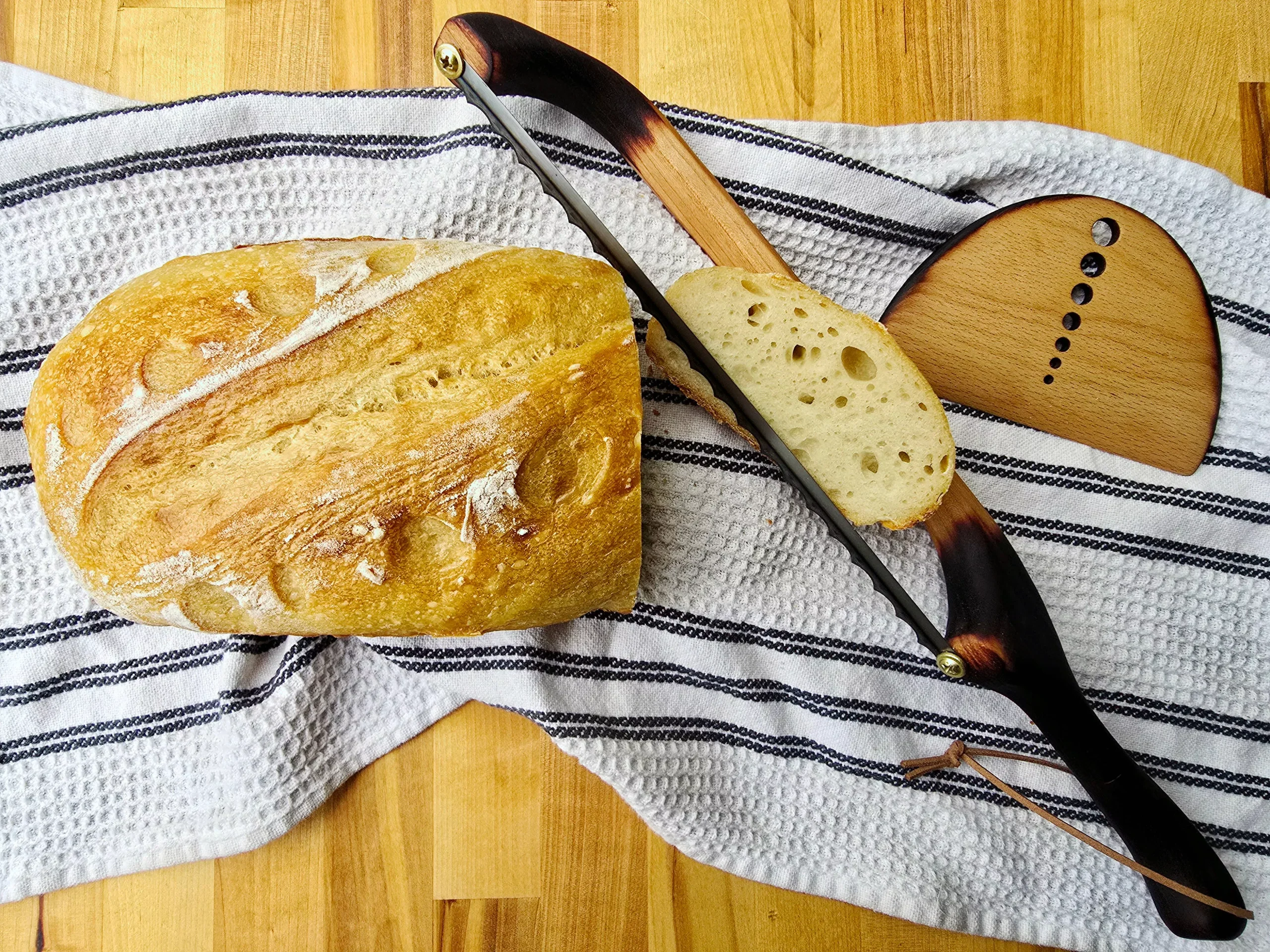Appalachian Bread Bow Knife - Handmade Wood Kitchen Utensil