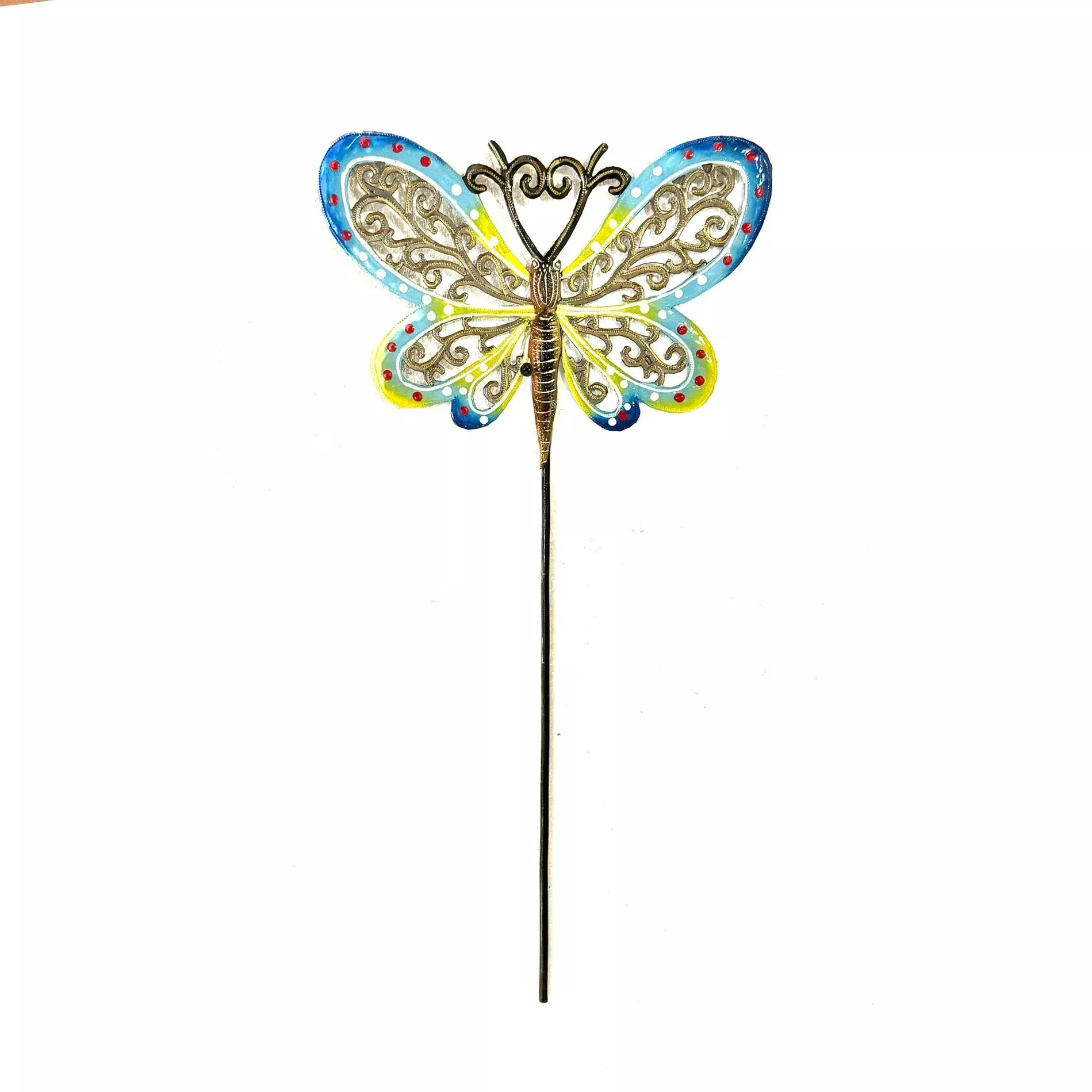 Blue-Yellow Butterfly Garden Stake