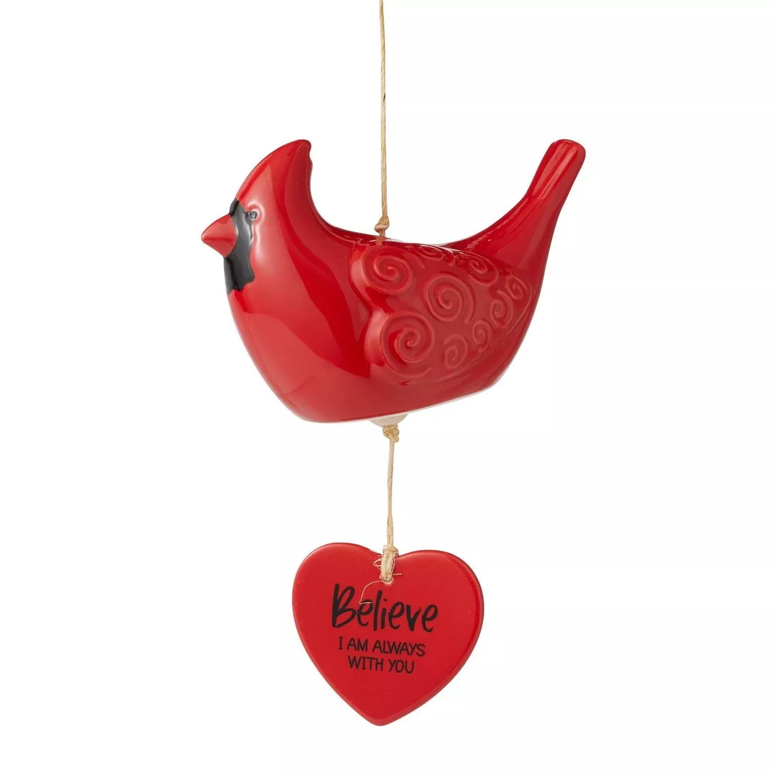Cardinal Ceramic Wind Chime