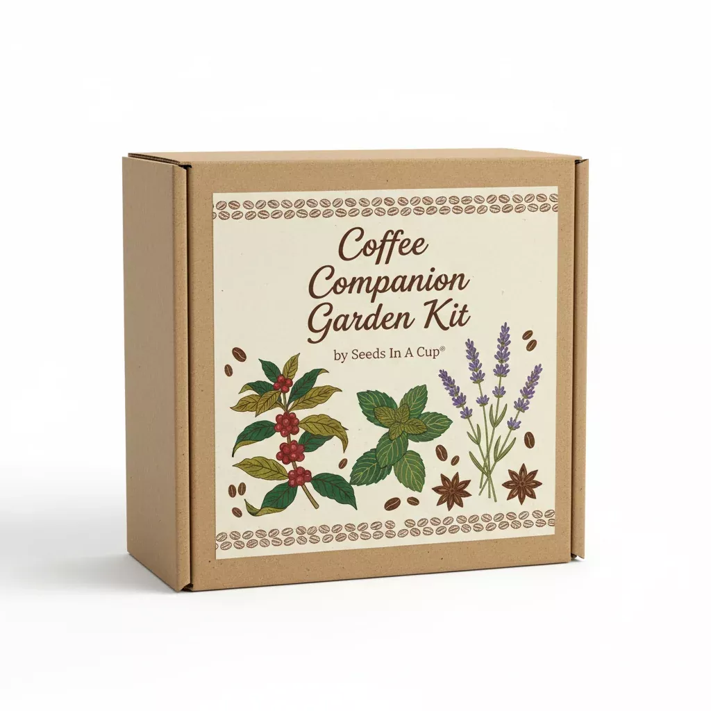 Coffee Companion Garden Kit | Coffee Arabica, Mint, Lavender & Anise | Seeds In A Cup