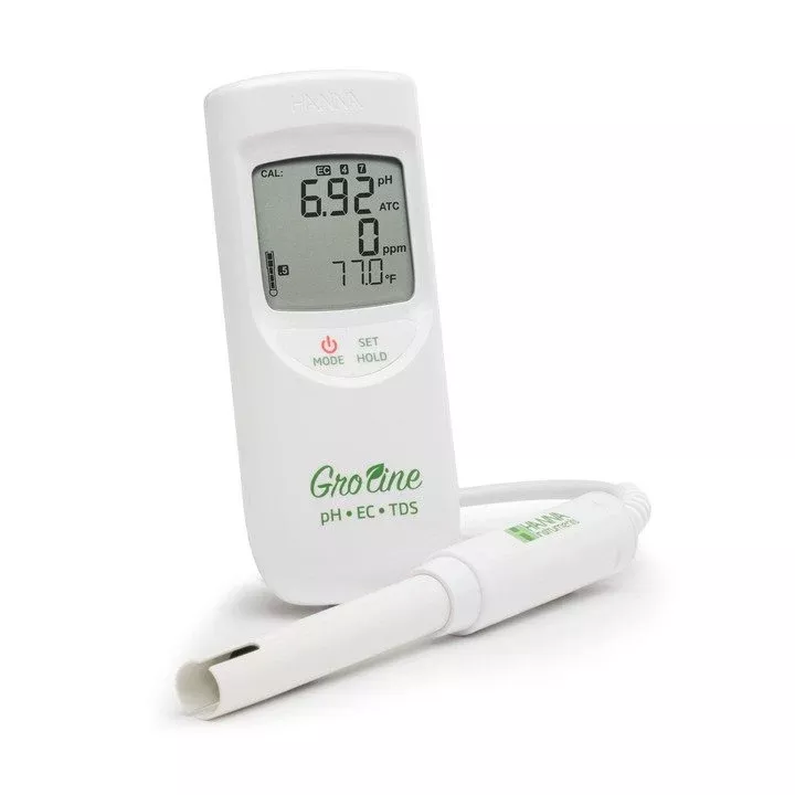 GroLine Waterproof Portable pH/EC/TDS Meter