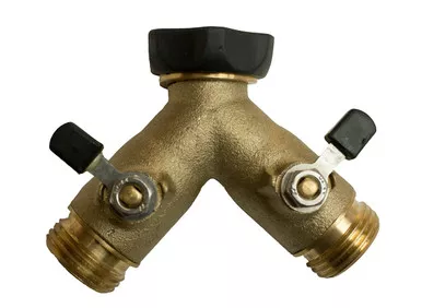 High Flow Brass Hose Y with Valves