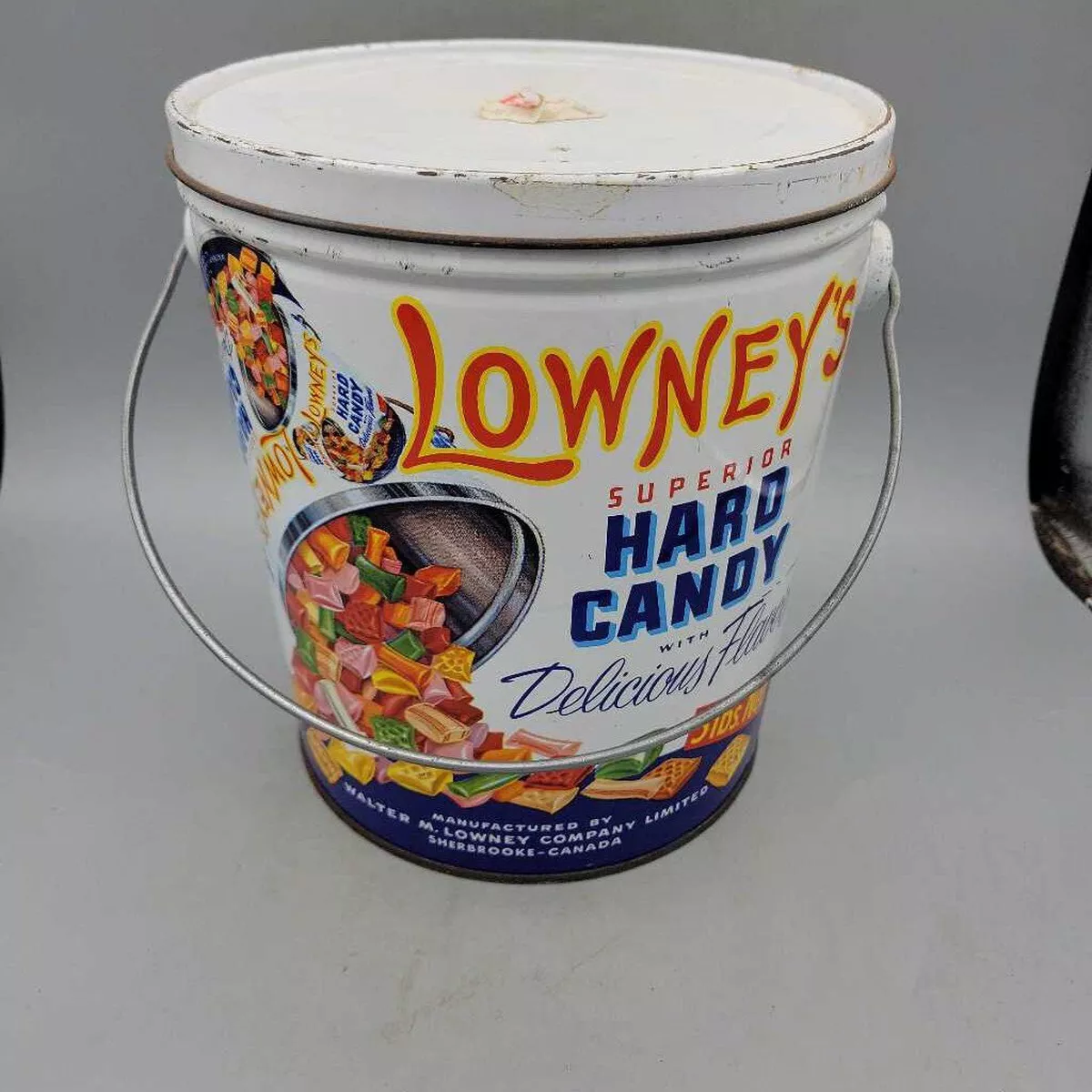 :Lowney's Candy Tin Pail With Lid (JAS)
