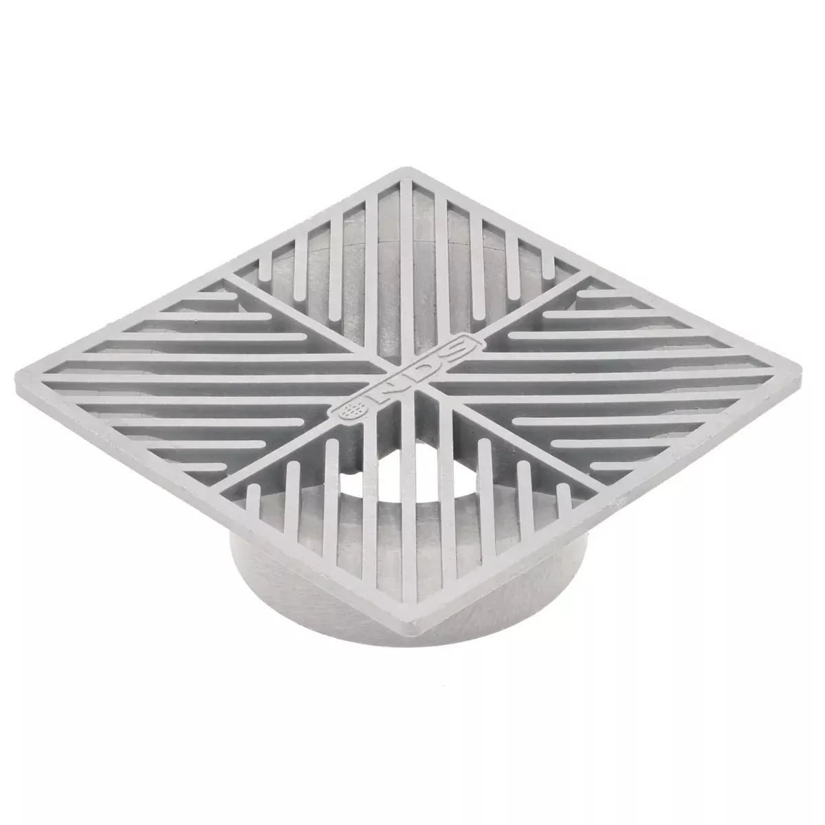 NDS #6 6" Square Gray Grate Connects to 3 in. and 4 in. Drain Pipes and Fittings