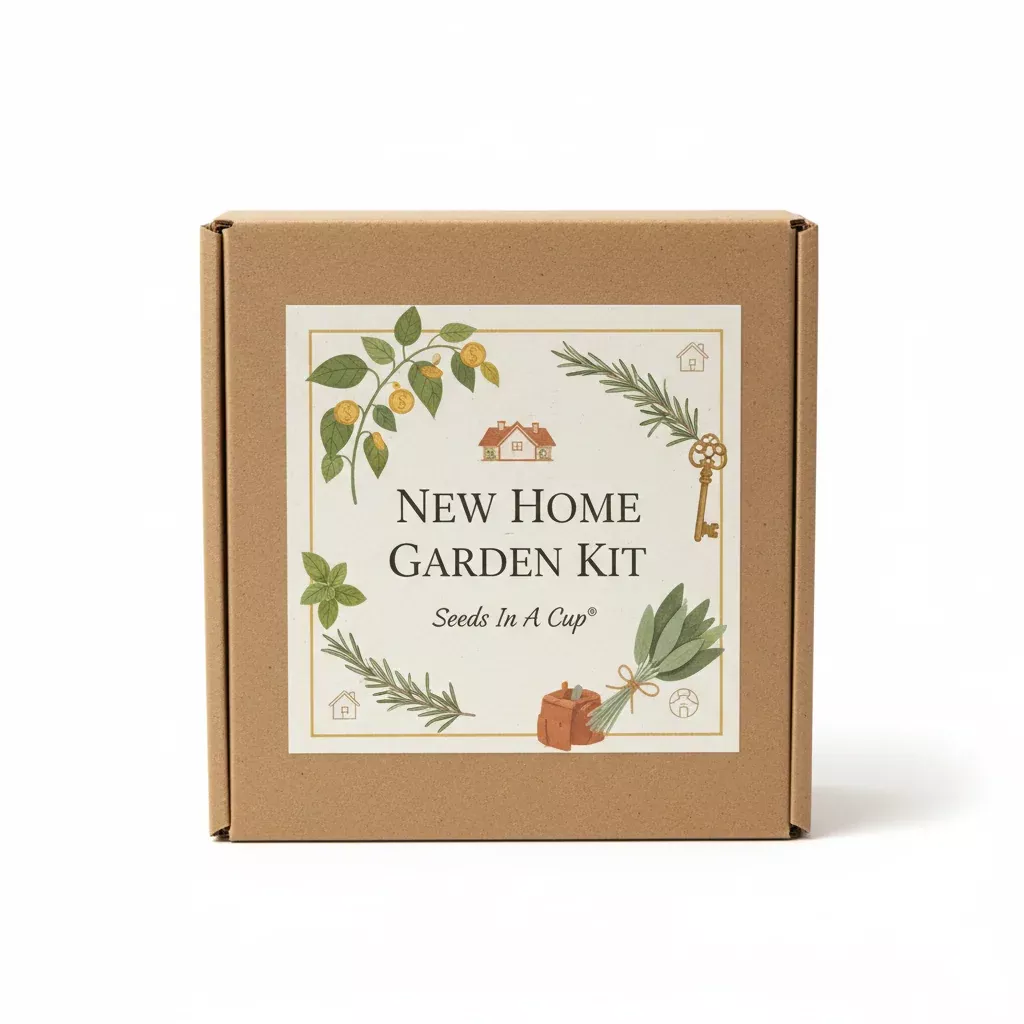 New Home Garden Kit | Money Plant, Rosemary, Basil & Sage | Seeds In A Cup