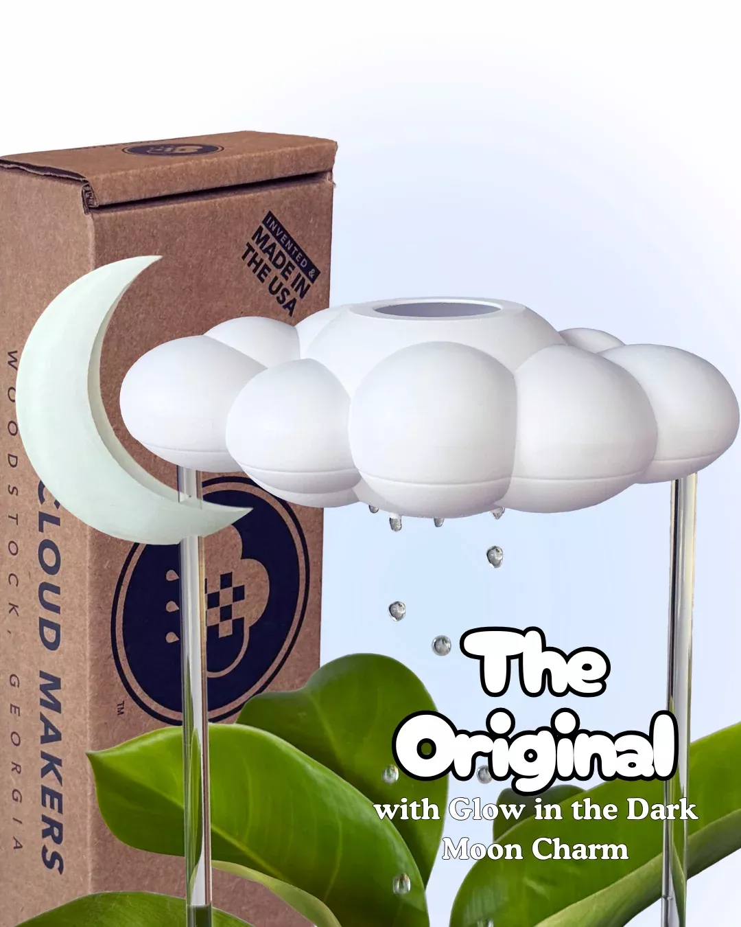 Original Dripping Rain Cloud with Glow in the Dark Moon Charm
