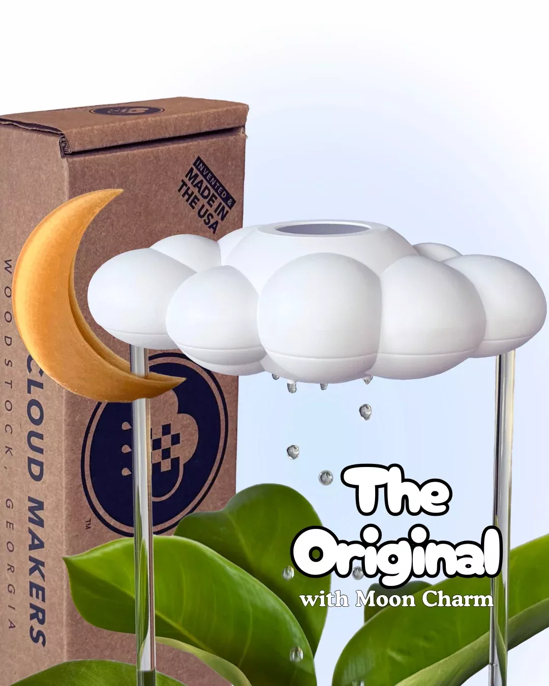 Original Dripping Rain Cloud with Moon Charm