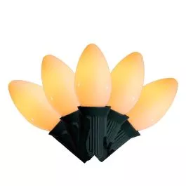 Retro Brite LED Glass Opaque C7 String Lights Warm White