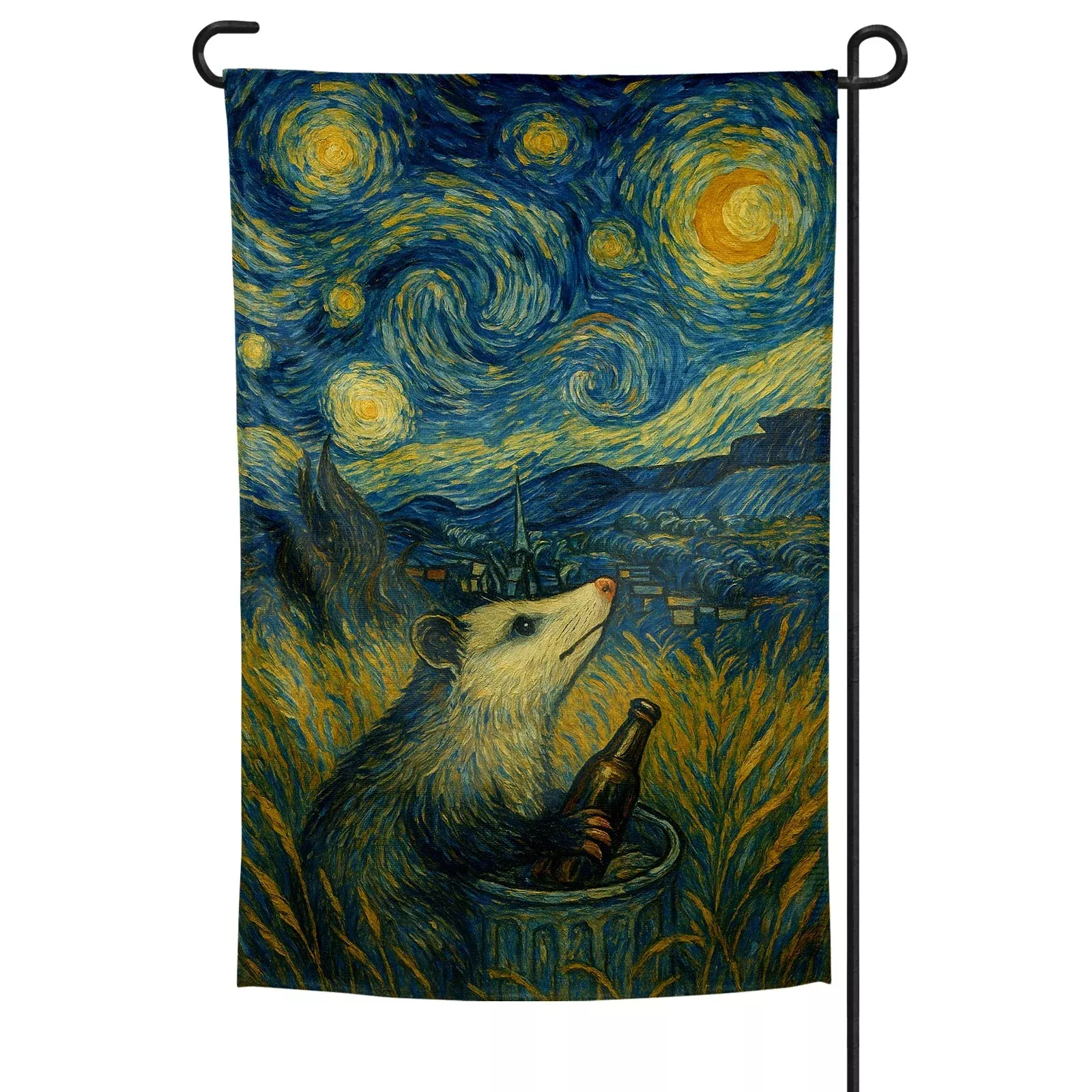 Starry Night From Another Perspective Garden Flag